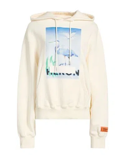 Heron Preston Woman Sweatshirt Ivory Size M Cotton In Neutral