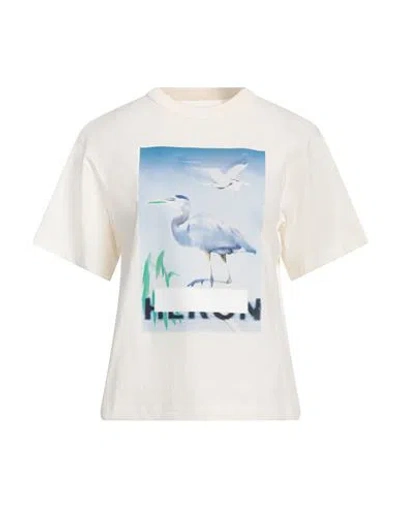 Heron Preston Woman T-shirt Cream Size M Cotton In White
