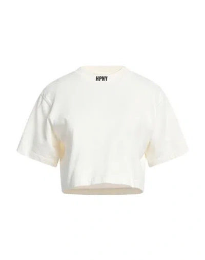 Heron Preston Woman T-shirt Ivory Size Xs Cotton, Polyester In White
