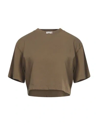 Heron Preston Woman T-shirt Military Green Size S Organic Cotton, Polyester
