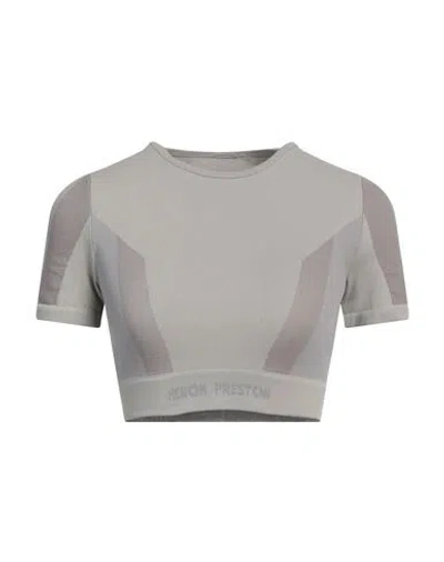 Heron Preston Woman T-shirt Taupe Size L/xl Polyamide, Elastane In Grey