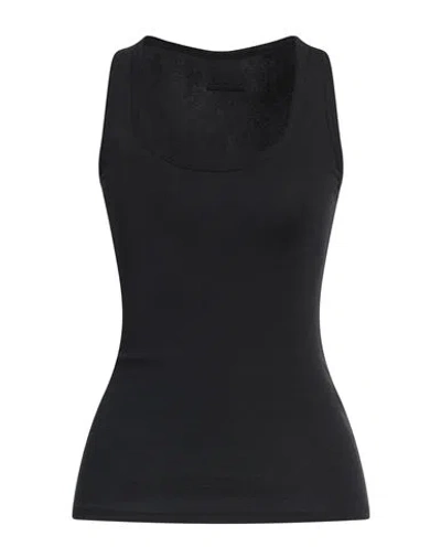 Heron Preston Woman Tank Top Black Size M Cotton, Elastane