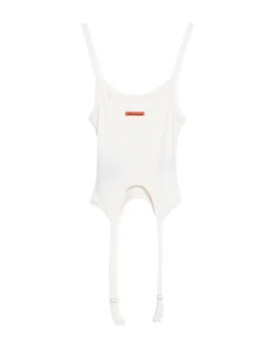 Heron Preston Woman Top Ivory Size L Organic Cotton, Polyester In White