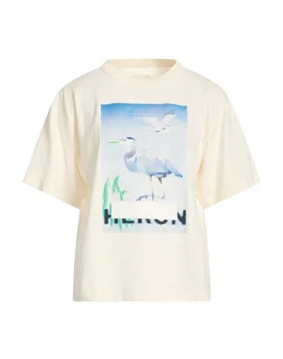 Heron Preston Woman T-shirt Ivory Size Xs Cotton