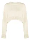 Heron Preston Cropped Open-back Wool Sweater In White