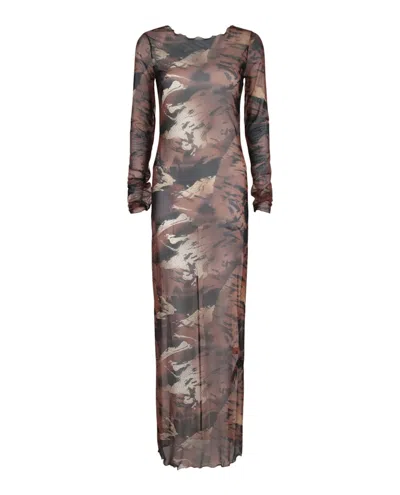 Pre-owned Heron Preston Women's  Camo Mesh Dress
