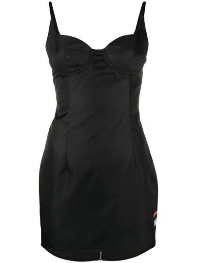Pre-owned Heron Preston Women's  Exray Nylon Corset Dress In Black