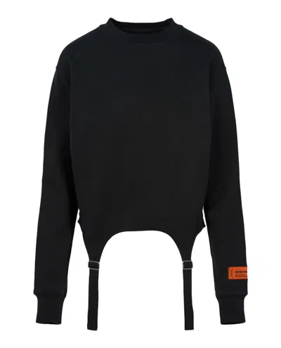 Pre-owned Heron Preston Women's  Hooks Crewneck Sweatshirt In Black