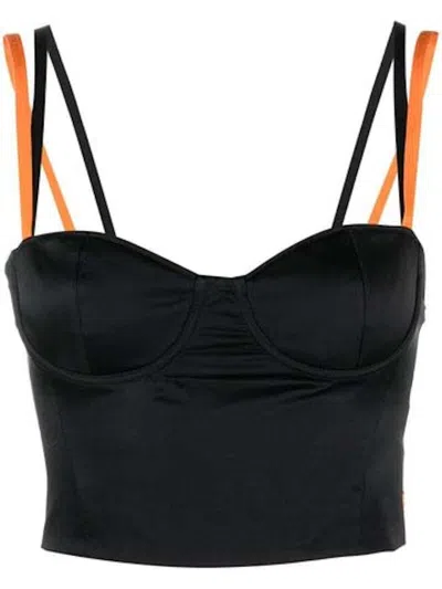 Pre-owned Heron Preston Women's  Hwc Zip Slip Corset Top In Black