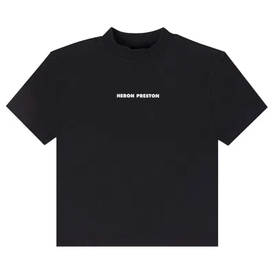 Pre-owned Heron Preston Women's  Short Sleeve Baby Tee Shirt In Black/white