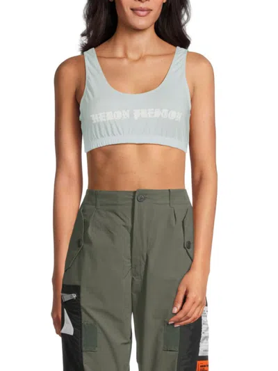 Heron Preston Women's Logo Bralette Top In Sky Blue