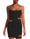 Heron Preston Logo-patch Strapless Corset Top In Black