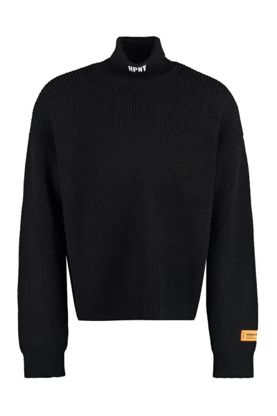 Heron Preston Wool Turtleneck Sweater In Black