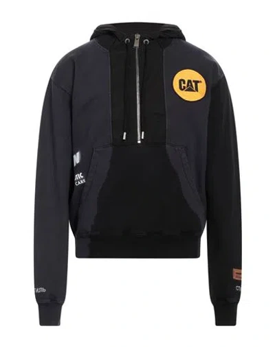 Heron Preston X Caterpillar Man Sweatshirt Dark Purple Size Xs Organic Cotton, Polyamide, Polyester,