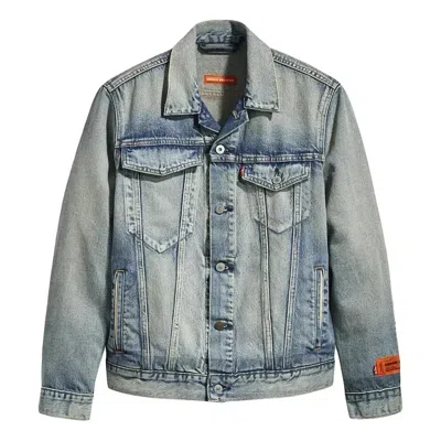 Heron Preston X Levi's Trucker Jacket 'concrete Vintage Wash' In Blue