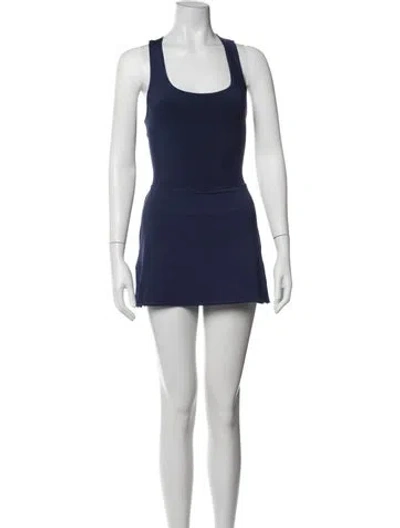 Pre-owned Héros Scoop Neck Romper In Blue