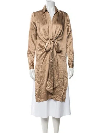 Pre-owned Héros Silk Robe In Neutrals