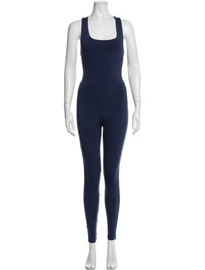 Pre-owned Héros Square Neckline Jumpsuit In Blue