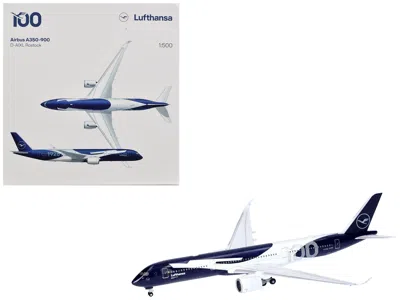 Herpa Airbus A350-900 Commercial Aircraft "lufthansa 100 Years" (d-aixl) Blue With Graphics 1/500 Diecast 