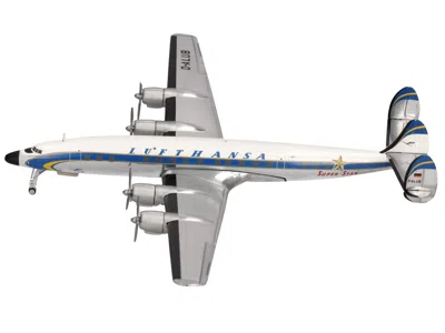 Herpa Lockheed L-1649a Super Star Commercial Aircraft "lufthansa" (d-alub) White With Blue Stripes 1/200 D