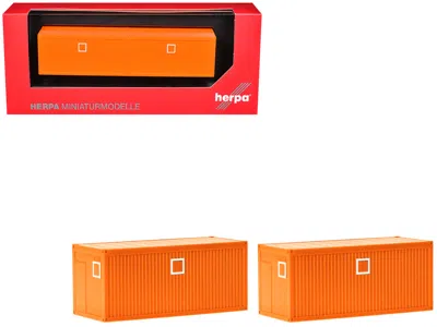 Herpa Mobile Offices Orange Set Of 2 Pieces 1/87 (ho) Plastic Model By