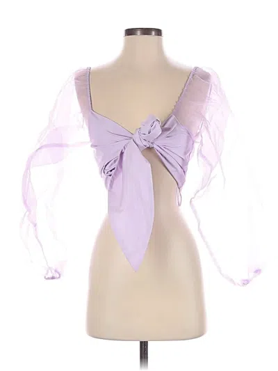 Pre-owned Hers & Mine 3/4 Sleeve Blouse In Purple
