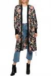 Hers & Mine Floral Cardigan In Multicolor In Blue