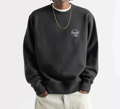 Herschel Basic Crew Sweatshirt In Black/white