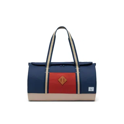 Herschel Heritage Duffle Bag - 40l In Black Iris/red Ochre/twill