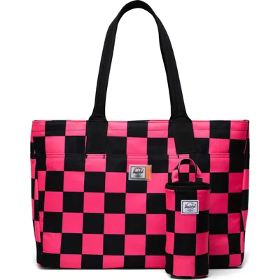 Herschel Supply Co . Alexander Insulated Recycled Polyester Zip Tote And Bottle Holder In Pink