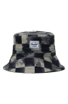 Herschel Supply Co Beach Bucket Hat In Black Stencil Checker
