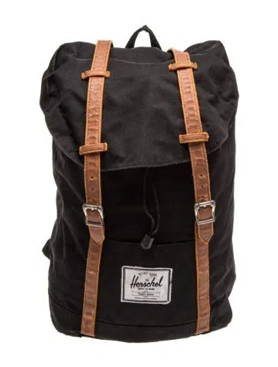 Pre-owned Herschel Supply Co Canvas Backpack In Black