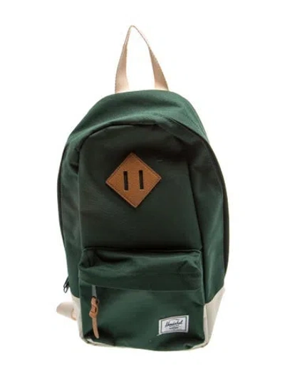 Pre-owned Herschel Supply Co Canvas Backpack In Green