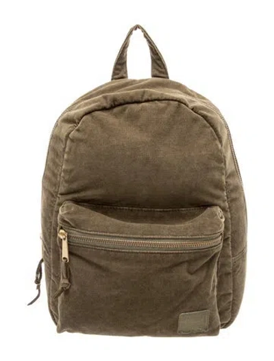 Pre-owned Herschel Supply Co Canvas Backpack In Green