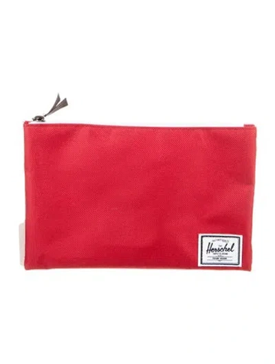 Pre-owned Herschel Supply Co Canvas Cosmetic Bag In Red