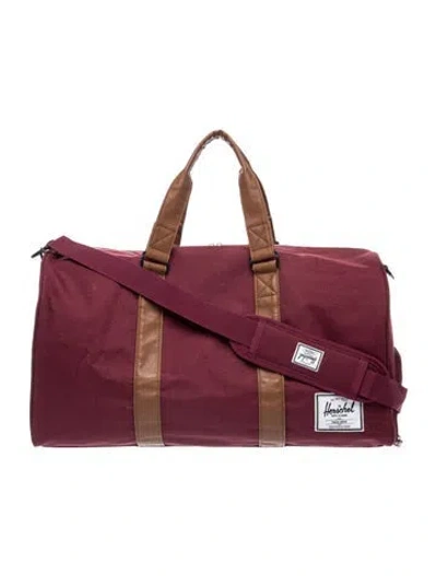 Pre-owned Herschel Supply Co Canvas Duffle Bag In Burgundy