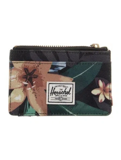 Pre-owned Herschel Supply Co Canvas Plaid Print Wallet In Black