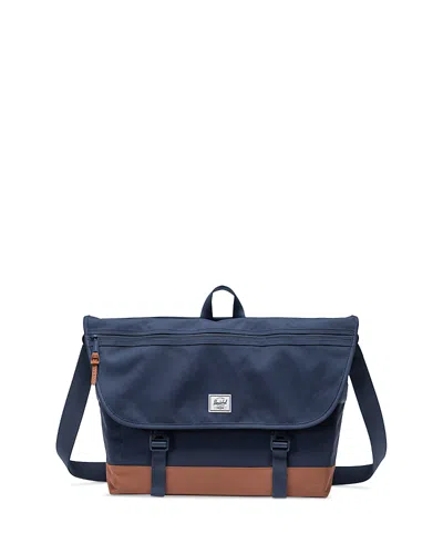 Herschel Supply Co Cove Messenger Bag In Navy Saddle Brown