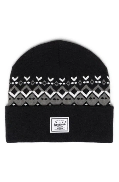 Herschel Supply Co . Elmer Fair Isle Beanie In Black