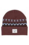 Herschel Supply Co . Elmer Fair Isle Beanie In Burgundy