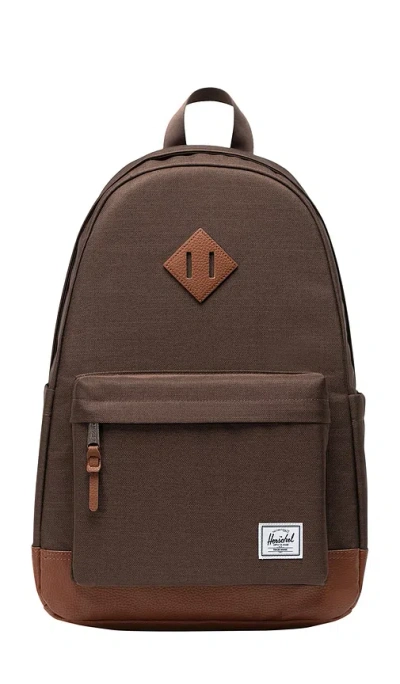 Herschel Supply Co Heritage Backpack In Chocolate Brown Crosshatch & Tan