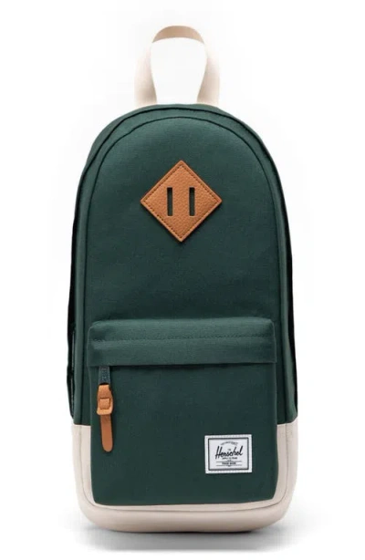 Herschel Supply Co . Heritage Canvas Shoulder Bag In Trekking Green/whitecap Gray