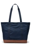 Herschel Supply Co . Heritage Tote In Navy/saddle Brown