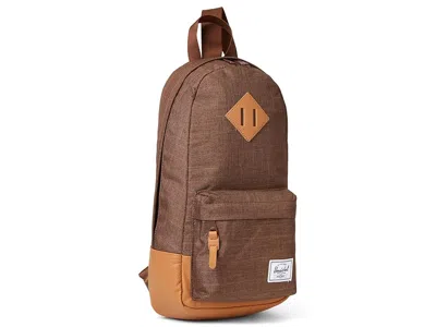 Herschel Supply Co Heritagetm Shoulder Bag Handbags Potting Soil Crosshatch/natural: One Size In Brown