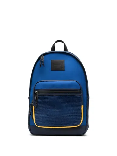 Herschel Supply Co Kaine Logo-patch Zipped Backpack In Blue