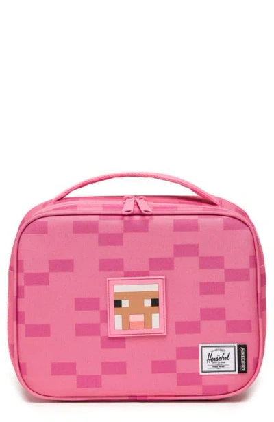 Herschel Supply Co . Kids' Minecraft Pop Quiz Lunch Box In Pink Sheep