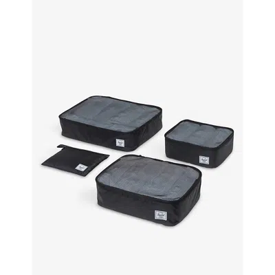 Herschel Supply Co Black Kyoto Recycled-polyester Packing Cubes Set Of Four