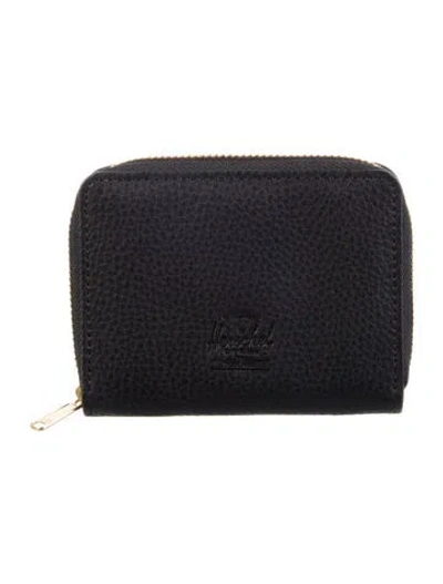 Pre-owned Herschel Supply Co Leather Compact Wallet In Black