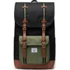 Herschel Supply Co . Little America Backpack In Black/four Leaf Clvr/sddle Brn
