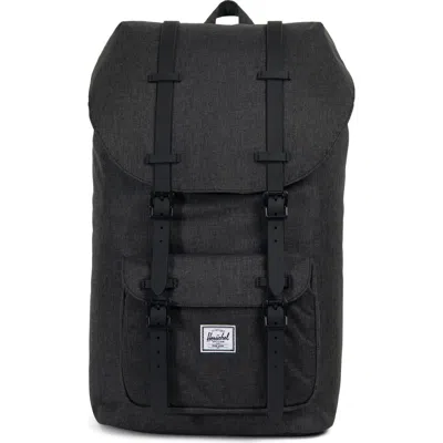 Herschel Supply Co . Little America Backpack In Black Crosshatch/black Rubber